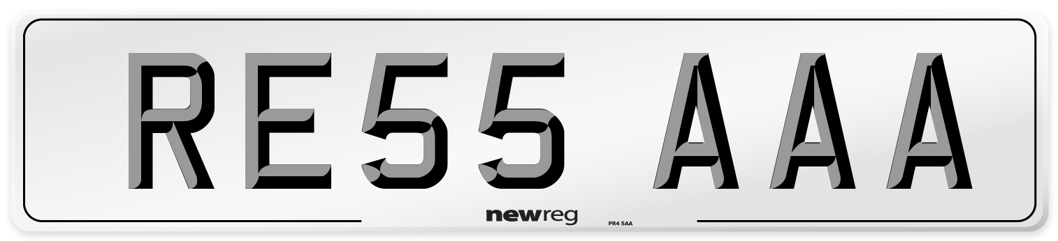 RE55 AAA Number Plate from New Reg